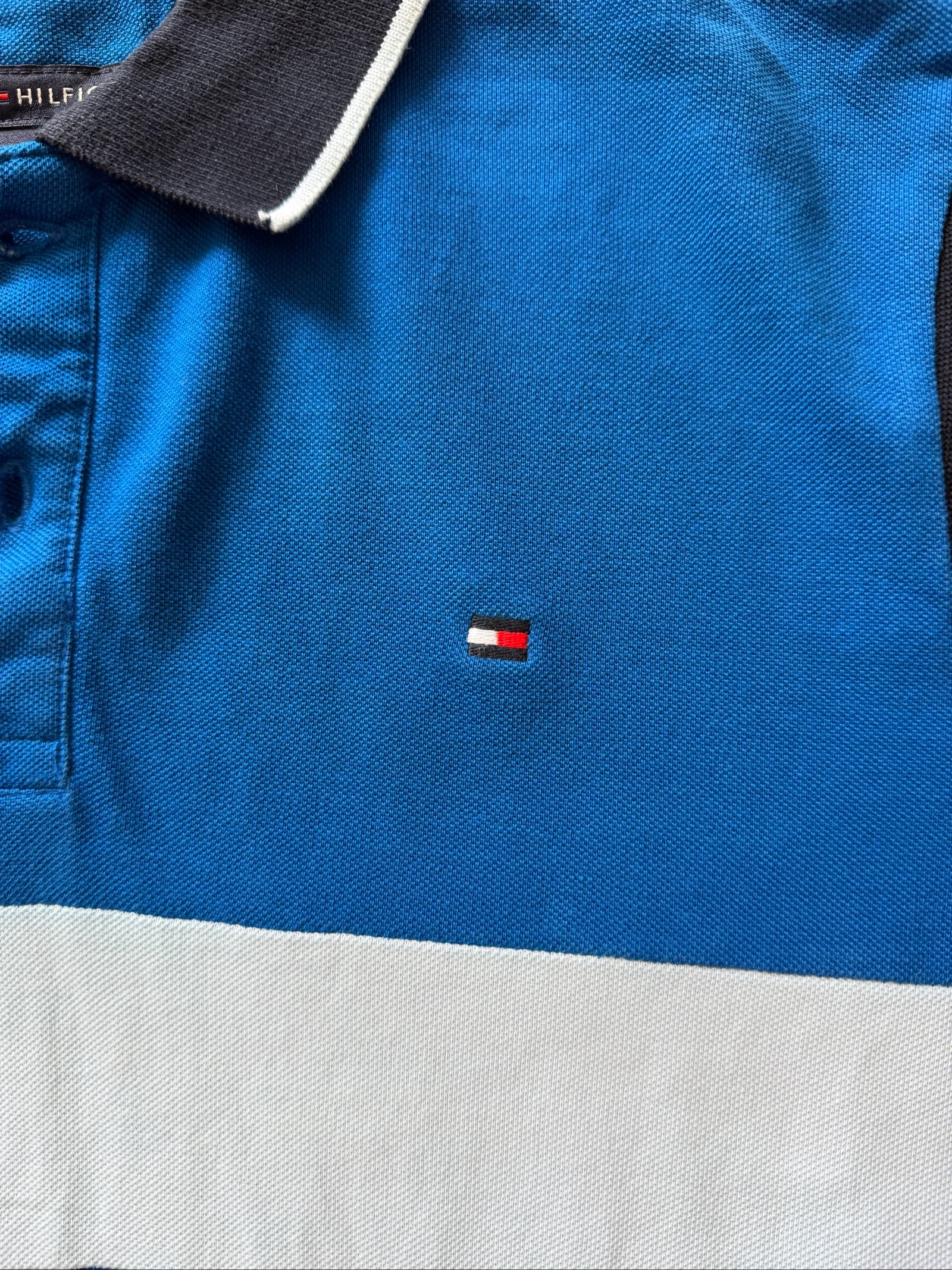 Tommy Hilfiger colorblock navy blue polo - Size S – photo 4